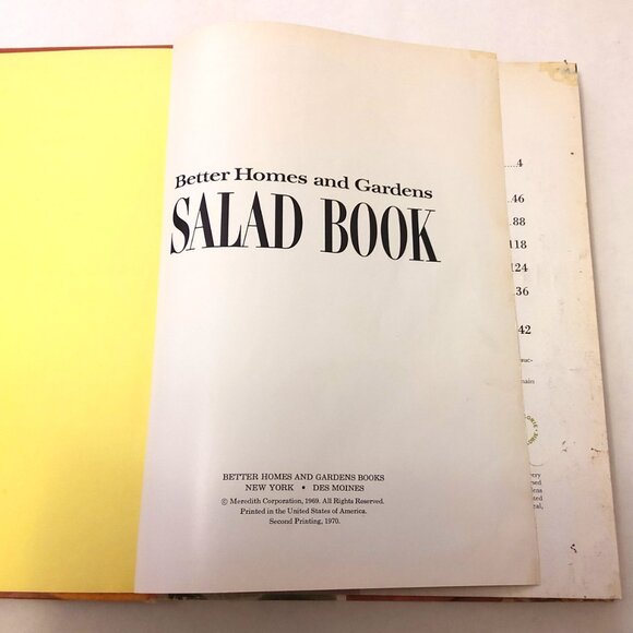 Preowned Better Homes and Gardens Salad Book Hardcover –1969 - Picture 3 of 4